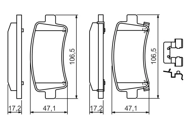 Handler.Part Brake pad set, disc brake Bosch 0986494124 5