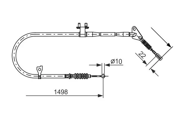 Handler.Part Cable, parking brake Bosch 1987477494 1