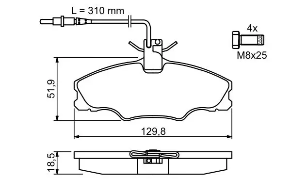 Handler.Part Brake pad set, disc brake Bosch 0986424227 5