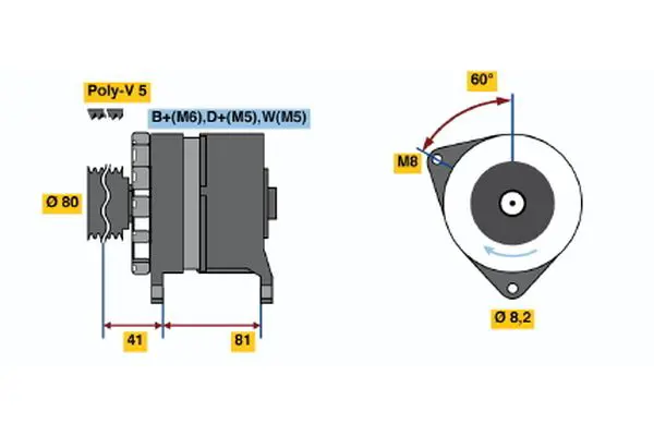 Handler.Part Alternator Bosch 0986036100 1