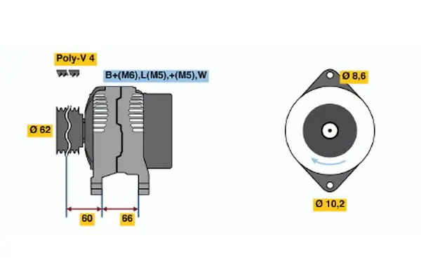 Handler.Part Alternator Bosch 0986038891 1