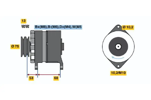 Handler.Part Alternator Bosch 6033GB3036 1