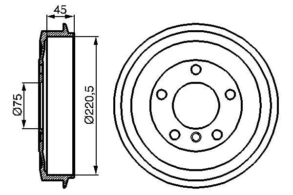 Handler.Part Brake drum Bosch 0986477043 1