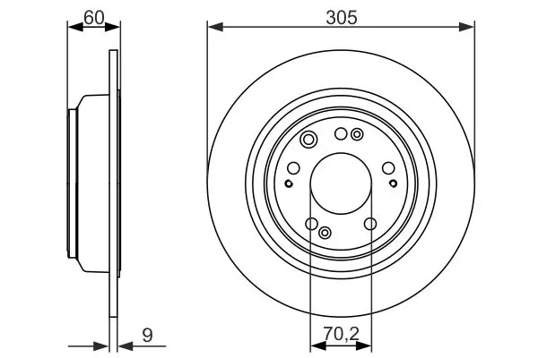 Handler.Part Brake disc Bosch 0986479740 5