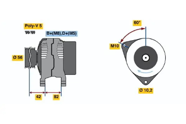 Handler.Part Alternator Bosch 0986041200 1