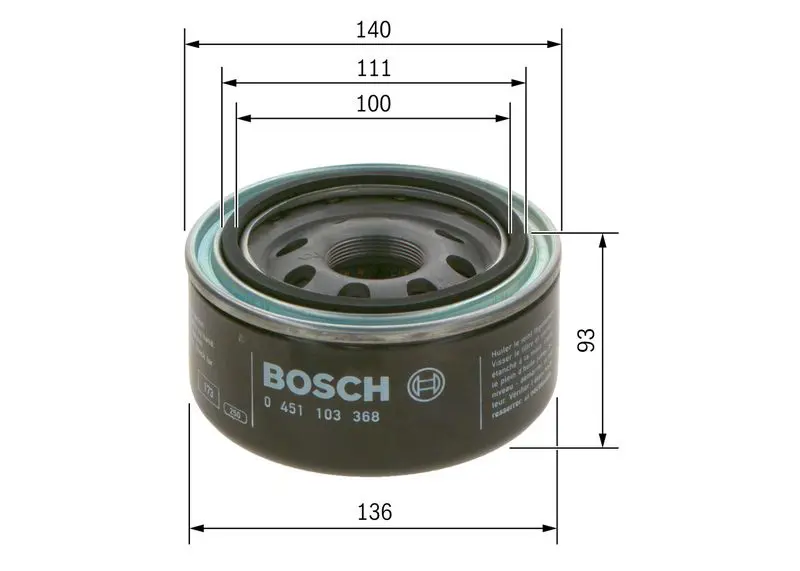 Handler.Part Oil filter Bosch 0451103368 5