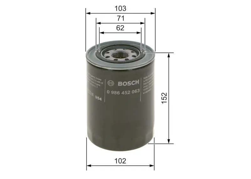 Handler.Part Oil filter Bosch 0986452063 5