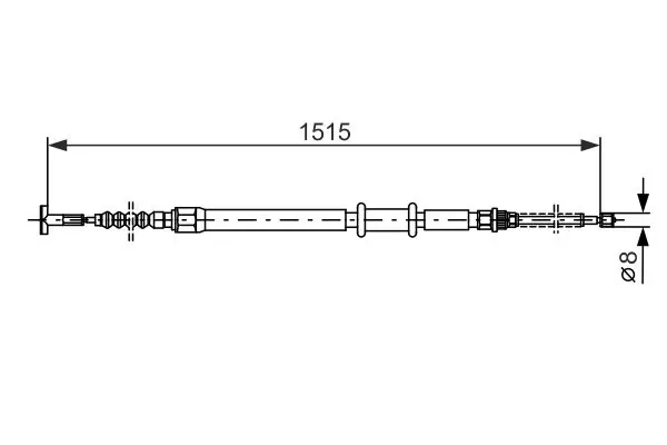 Handler.Part Cable, parking brake Bosch 1987477550 1