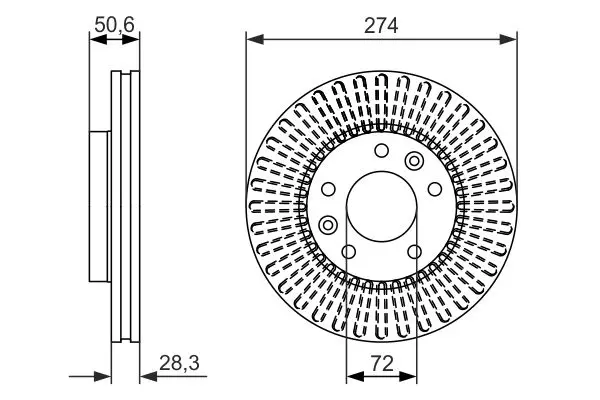 Handler.Part Brake disc Bosch 0986479599 5