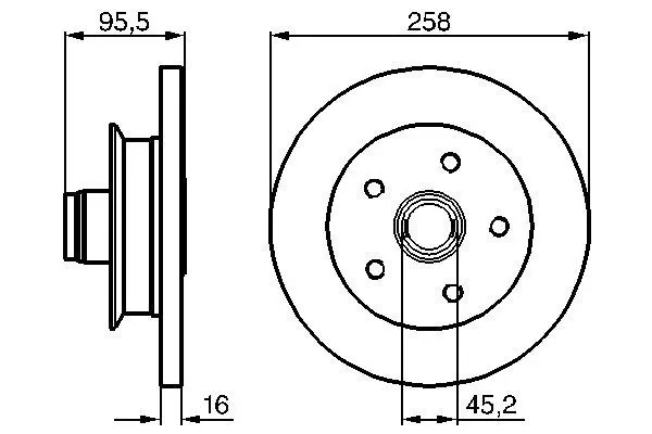 Handler.Part Brake disc Bosch 0986478224 5