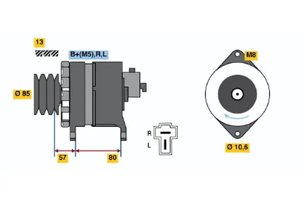 Handler.Part Alternator Bosch 0986035131 1