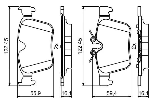 Handler.Part Brake pad set, disc brake Bosch 0986494819 7