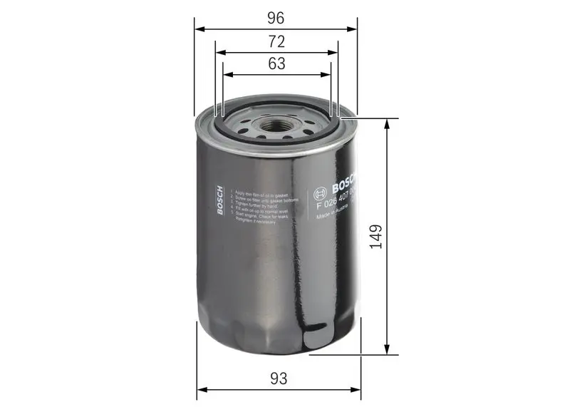 Handler.Part Oil filter Bosch F026407004 5