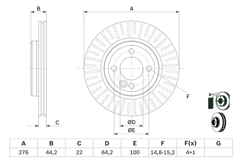 Handler.Part Brake disc Bosch 0986478606 5