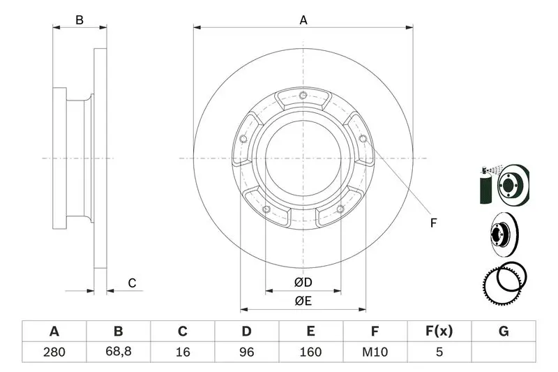 Handler.Part Brake disc Bosch 0986479401 5