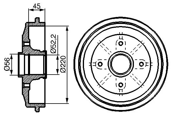 Handler.Part Brake drum Bosch 0986477151 5