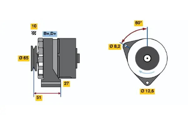 Handler.Part Alternator Bosch 0986031090 1