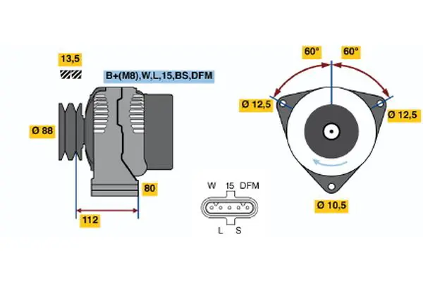 Handler.Part Alternator Bosch 0124655037 5