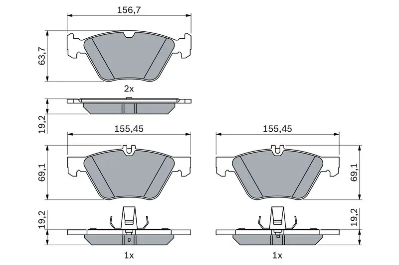 Handler.Part Brake pad set, disc brake Bosch 0986494729 7