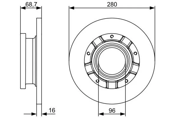 Handler.Part Brake disc Bosch 0986479389 5