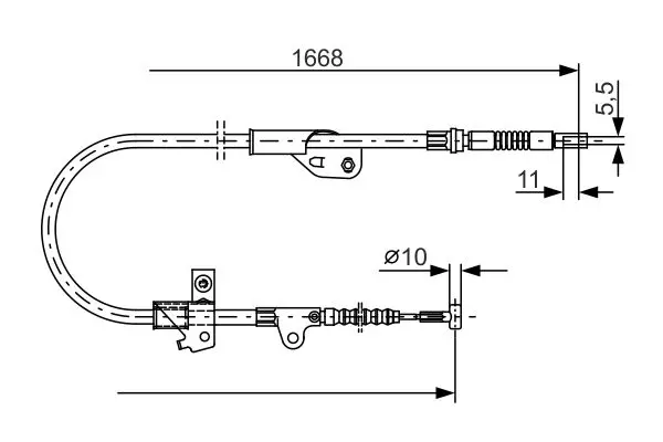 Handler.Part Cable, parking brake Bosch 1987477755 5