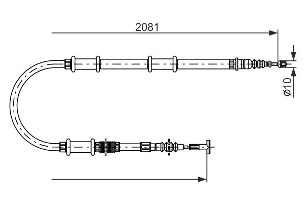 Handler.Part Cable, parking brake Bosch 1987482181 1