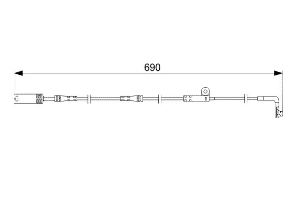 Handler.Part Warning contact, brake pad wear Bosch 1987473046 1