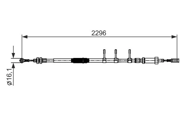 Handler.Part Cable, parking brake Bosch 1987482595 1