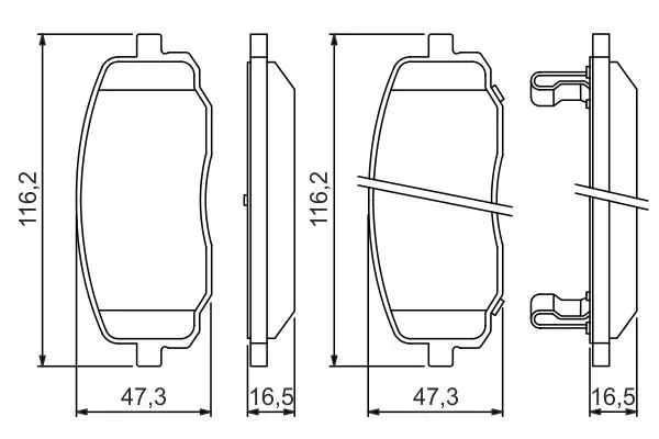 Handler.Part Brake pad set, disc brake Bosch 0986494491 1