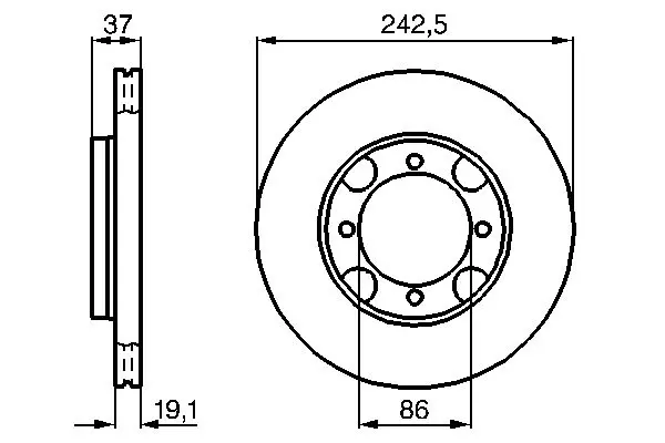 Handler.Part Brake disc Bosch 0986478665 1