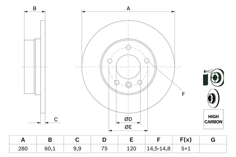 Handler.Part Brake disc Bosch 0986478561 5