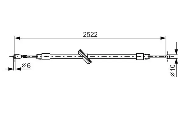 Handler.Part Cable, parking brake Bosch 1987482029 1