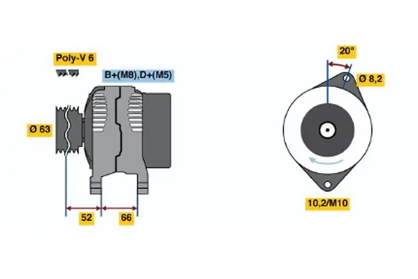 Handler.Part Alternator Bosch 0986038811 1