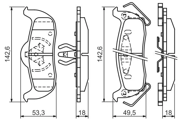 Handler.Part Brake pad set, disc brake Bosch 0986494142 5