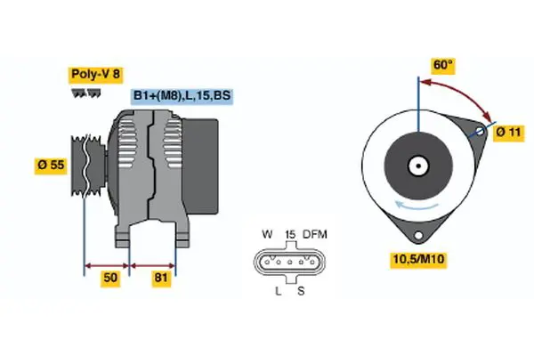 Handler.Part Alternator Bosch 0124555005 5