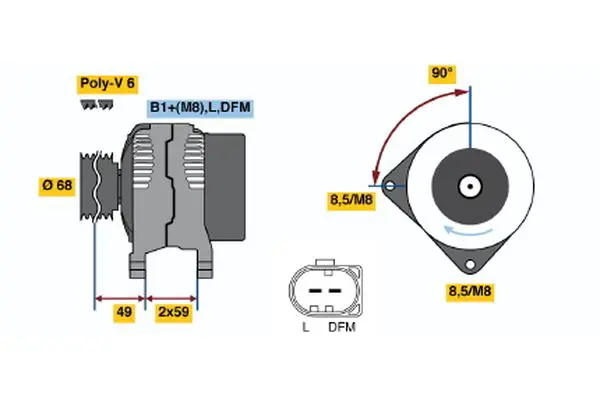 Handler.Part Alternator Bosch 0124515013 5