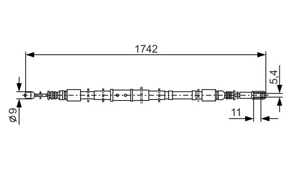 Handler.Part Cable, parking brake Bosch 1987477305 1