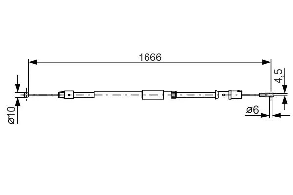 Handler.Part Cable, parking brake Bosch 1987482032 1