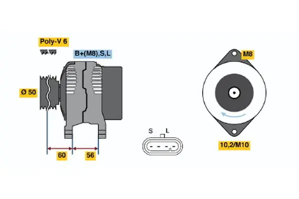 Handler.Part Alternator Bosch 0986043951 1