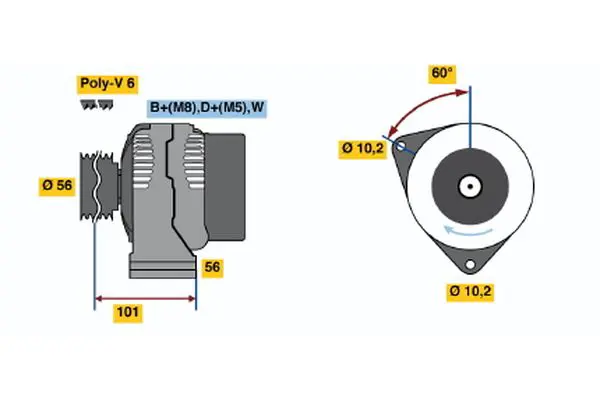 Handler.Part Alternator Bosch 0123335003 3