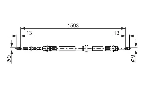 Handler.Part Cable, parking brake Bosch 1987477374 1