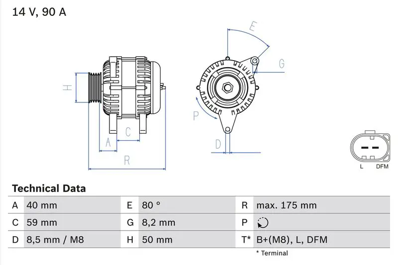 Handler.Part Alternator Bosch 0986041310 1