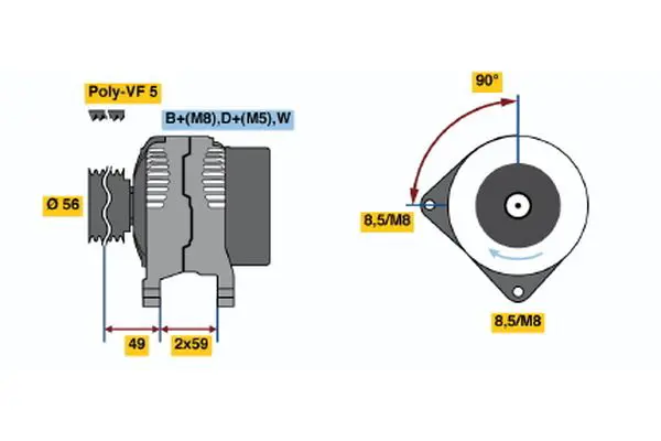 Handler.Part Alternator Bosch 0123320033 1