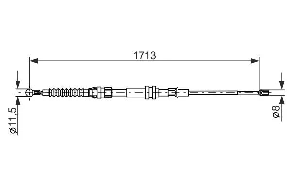 Handler.Part Cable, parking brake Bosch 1987477203 1