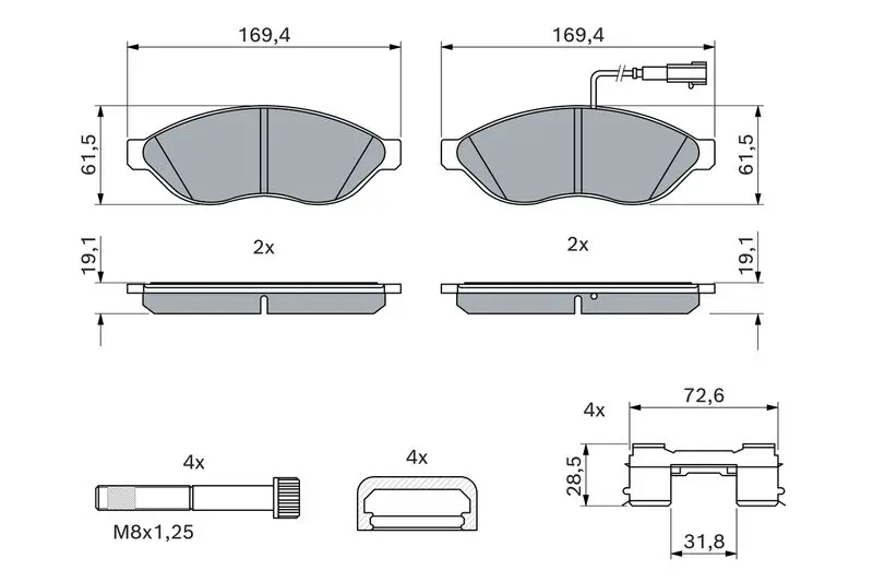 Handler.Part Brake pad set, disc brake Bosch 0986494581 7