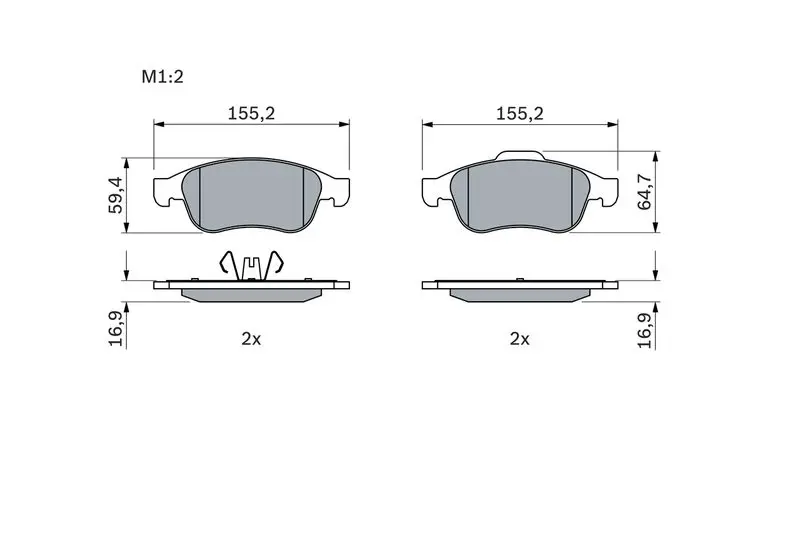 Handler.Part Brake pad set, disc brake Bosch 0986494441 5