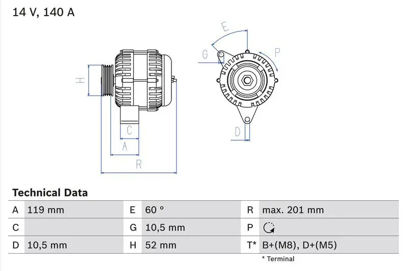 Handler.Part Alternator Bosch 0986046190 1