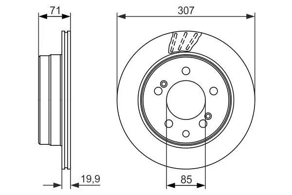 Handler.Part Brake disc Bosch 0986479665 5