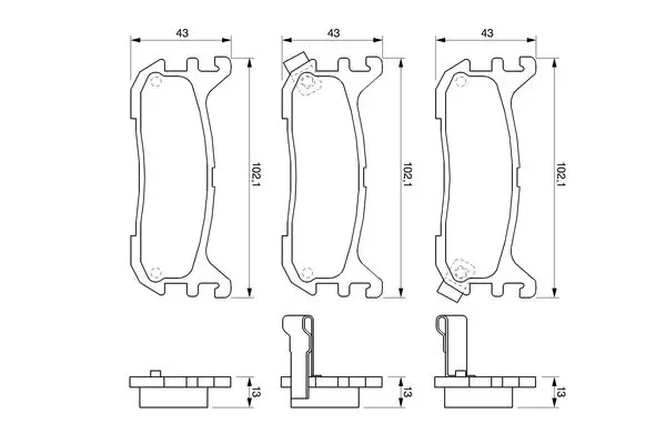 Handler.Part Brake pad set, disc brake Bosch 0986424782 1