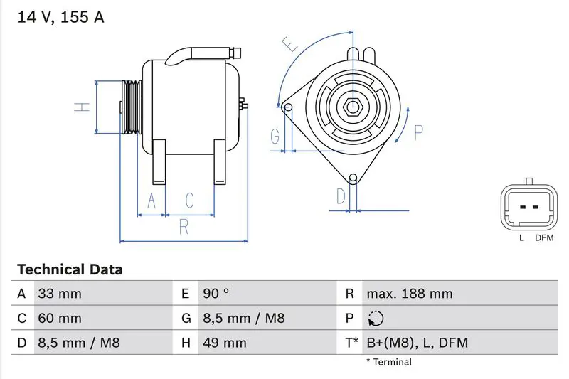 Handler.Part Alternator Bosch 0986049450 1